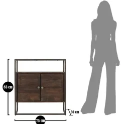 Viadurini Living Anrichte-Aufbewahrungsschrank aus Eisen und Akazienholz im Industriestil - Cacio