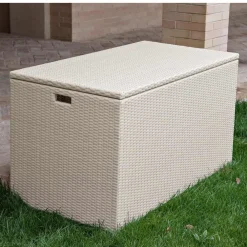 Viadurini in the Garden Truhen Und Sitztruhe-Aufbewahrungstruhe für den Außenbereich aus handgewebtem Polyrattan - Harald