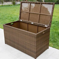 Viadurini in the Garden Truhen Und Sitztruhe-Aufbewahrungstruhe für den Außenbereich aus handgewebtem Polyrattan - Harald