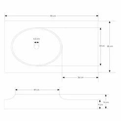 Viadurini Bathroom Badmöbel Hängend-Aufgehängte Mineralwerkstoffplatte mit integriertem Waschbecken Arona