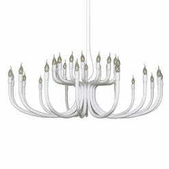 Viadurini Lighting Designer Pendelleuchten-Aufhängungsleuchter mit 16 oder 32 Lichtern aus weißem oder schwarzem Aluminium - Alviso