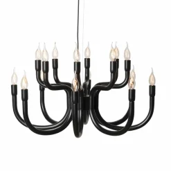 Viadurini Lighting Designer Pendelleuchten-Aufhängungsleuchter mit 16 oder 32 Lichtern aus weißem oder schwarzem Aluminium - Alviso