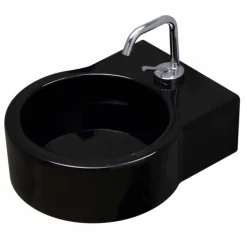 Viadurini Bathroom Farbige Waschbecken-Aufsatz- / Aufsatzwaschbecken aus schwarzer Keramik made in Italy Tor