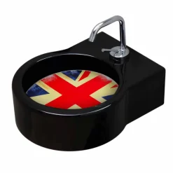 Viadurini Bathroom Farbige Waschbecken-Aufsatz- / Aufsatzwaschbecken aus schwarzer Keramik made in Italy Tor