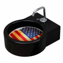 Viadurini Bathroom Farbige Waschbecken-Aufsatz- / Aufsatzwaschbecken aus schwarzer Keramik made in Italy Tor