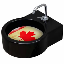 Viadurini Bathroom Farbige Waschbecken-Aufsatz- / Aufsatzwaschbecken aus schwarzer Keramik made in Italy Tor