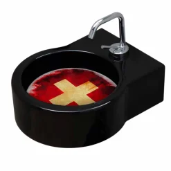 Viadurini Bathroom Farbige Waschbecken-Aufsatz- / Aufsatzwaschbecken aus schwarzer Keramik made in Italy Tor