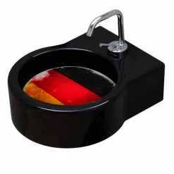 Viadurini Bathroom Farbige Waschbecken-Aufsatz- / Aufsatzwaschbecken aus schwarzer Keramik made in Italy Tor