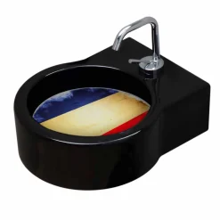 Viadurini Bathroom Farbige Waschbecken-Aufsatz- / Aufsatzwaschbecken aus schwarzer Keramik made in Italy Tor