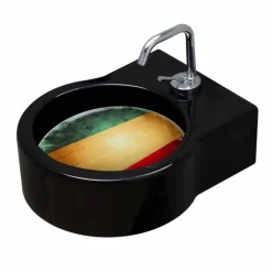 Viadurini Bathroom Farbige Waschbecken-Aufsatz- / Aufsatzwaschbecken aus schwarzer Keramik made in Italy Tor