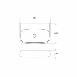 Viadurini Bathroom Keramikwaschbecken-Aufsatz- / Wandwaschbecken aus Keramik L 55 cm, made in Italy, Gais