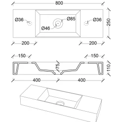Viadurini Bathroom Keramikwaschbecken-Aufsatz- oder Wandwaschbecken aus Keramik Made in Italy - Act
