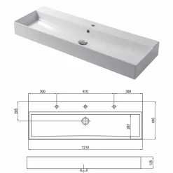 Viadurini Bathroom Keramikwaschbecken-Aufsatz- oder Wandwaschbecken in weißer oder farbiger Keramik Leivi