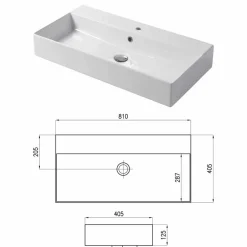 Viadurini Bathroom Keramikwaschbecken-Aufsatz- oder Wandwaschbecken in weißer oder farbiger Keramik Leivi