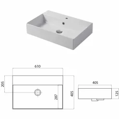 Viadurini Bathroom Keramikwaschbecken-Aufsatz- oder Wandwaschbecken in weißer oder farbiger Keramik Leivi