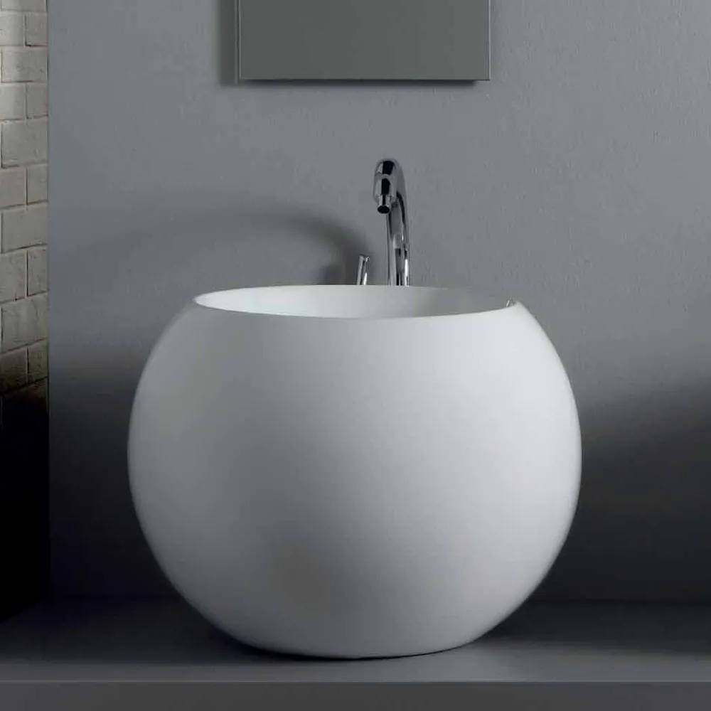 Viadurini Bathroom Keramikwaschbecken-Aufsatzspüle aus farbiger Keramik, Fanna