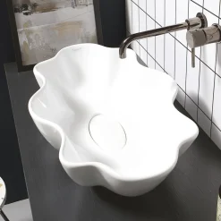 Viadurini Bathroom Keramikwaschbecken-Aufsatzwaschbecken aus farbiger Keramik in verschiedenen Ausführungen, L 65 cm – Cube