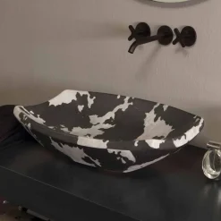 Viadurini Bathroom Farbige Waschbecken-Aufsatzwaschbecken aus gesprenkelter Keramik, Design made Italy Laura