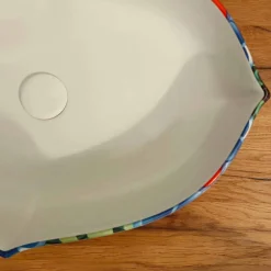 Viadurini Bathroom Farbige Waschbecken-Aufsatzwaschbecken aus gezeichneter Keramik made in Italy Oscar Design