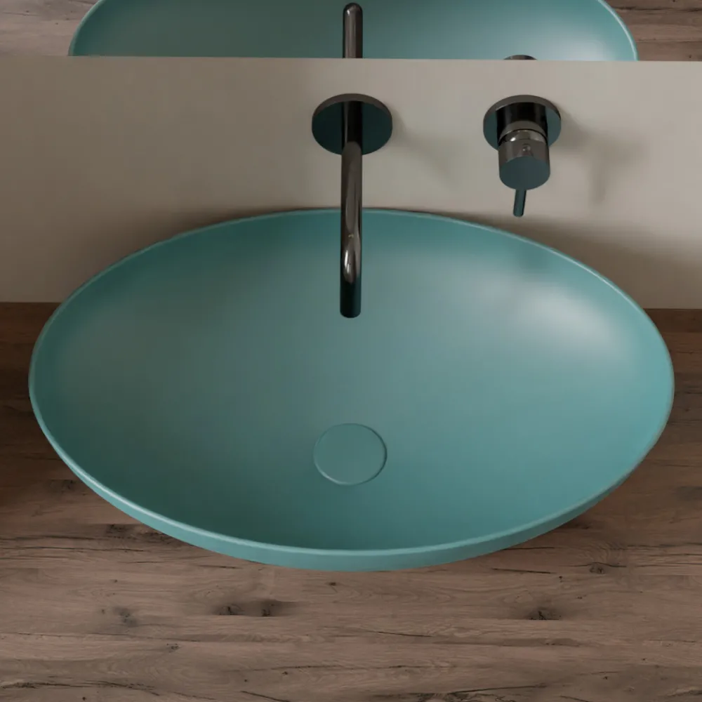 Viadurini Bathroom Keramikwaschbecken-Aufsatzwaschbecken aus glänzender oder mattierter Keramik, hergestellt in Italien – Ferry