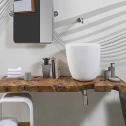 Viadurini Bathroom Harzwaschbecken-Aufsatzwaschbecken aus Harz und Mineralpulver,Eimerform - Eimer