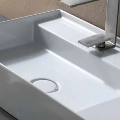 Viadurini Bathroom Farbige Waschbecken-Aufsatzwaschbecken aus Keramik in modernem Design, hergestellt in Italien, Sun 65x40 cm