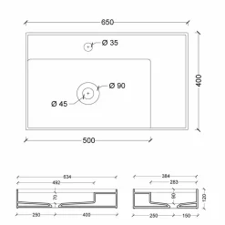 Viadurini Bathroom Farbige Waschbecken-Aufsatzwaschbecken aus Keramik in modernem Design, hergestellt in Italien, Sun 65x40 cm