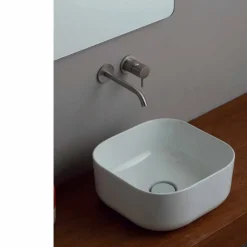 Viadurini Bathroom Farbige Waschbecken-Aufsatzwaschbecken aus Keramik, 37x37 cm, hergestellt in Italien, Star, modernes Design