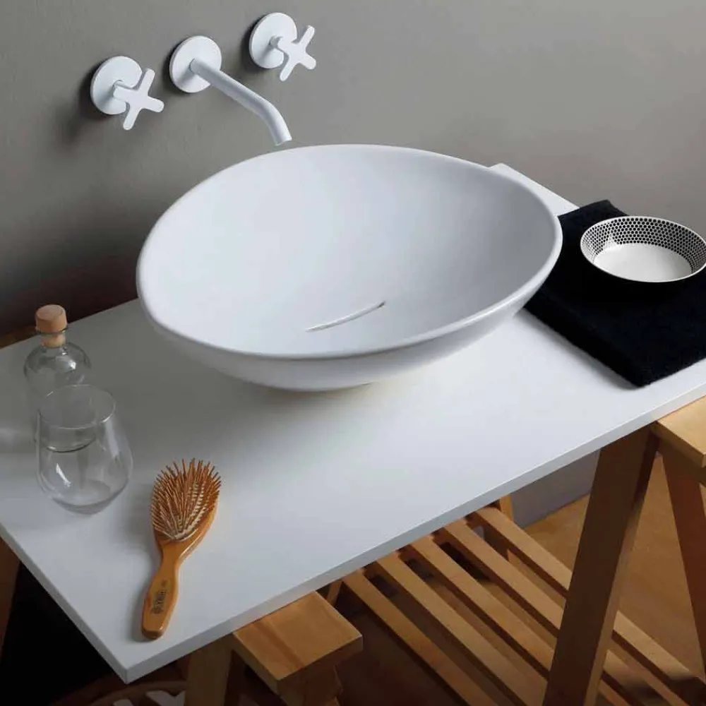 Viadurini Bathroom Keramikwaschbecken-Aufsatzwaschbecken aus Keramik, modernes Design made in Italy Animals