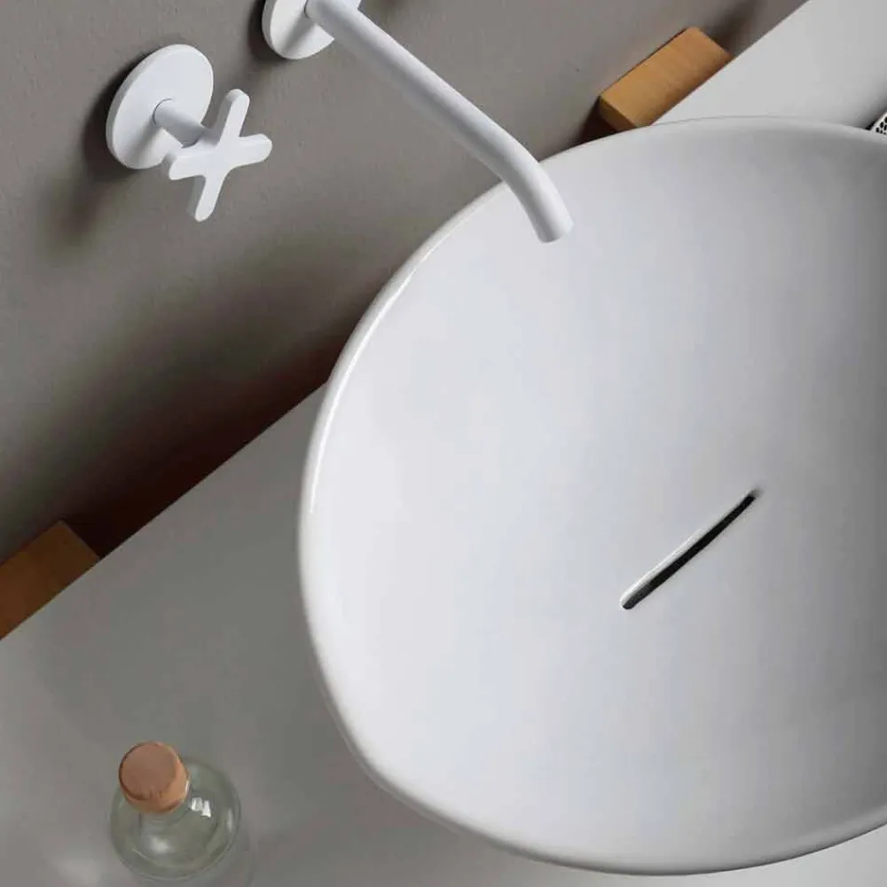 Viadurini Bathroom Keramikwaschbecken-Aufsatzwaschbecken aus Keramik, modernes Design made in Italy Animals