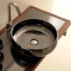 Viadurini Bathroom Keramikwaschbecken-Aufsatzwaschbecken aus Keramik Raku handgemacht in Italien, Ramon