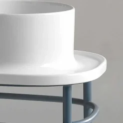 Viadurini Bathroom Keramikwaschbecken-Aufsatzwaschbecken aus Keramik mit Metallgestell Marta