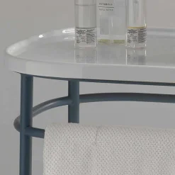 Viadurini Bathroom Keramikwaschbecken-Aufsatzwaschbecken aus Keramik mit Metallgestell Marta