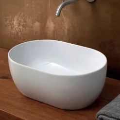 Viadurini Bathroom Farbige Waschbecken-Aufsatzwaschbecken aus Keramik, 45 x 32 cm, hergestellt in Italien, Star, modernes Design