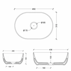 Viadurini Bathroom Farbige Waschbecken-Aufsatzwaschbecken aus Keramik, 45 x 32 cm, hergestellt in Italien, Star, modernes Design