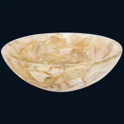 Viadurini Bathroom Harzwaschbecken-Aufsatzwaschbecken aus künstlichem Harz Alma und mit Achat Stein