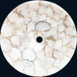 Viadurini Bathroom Steinwaschbecken-Aufsatzwaschbecken aus kristallinem Stein Poncho Design