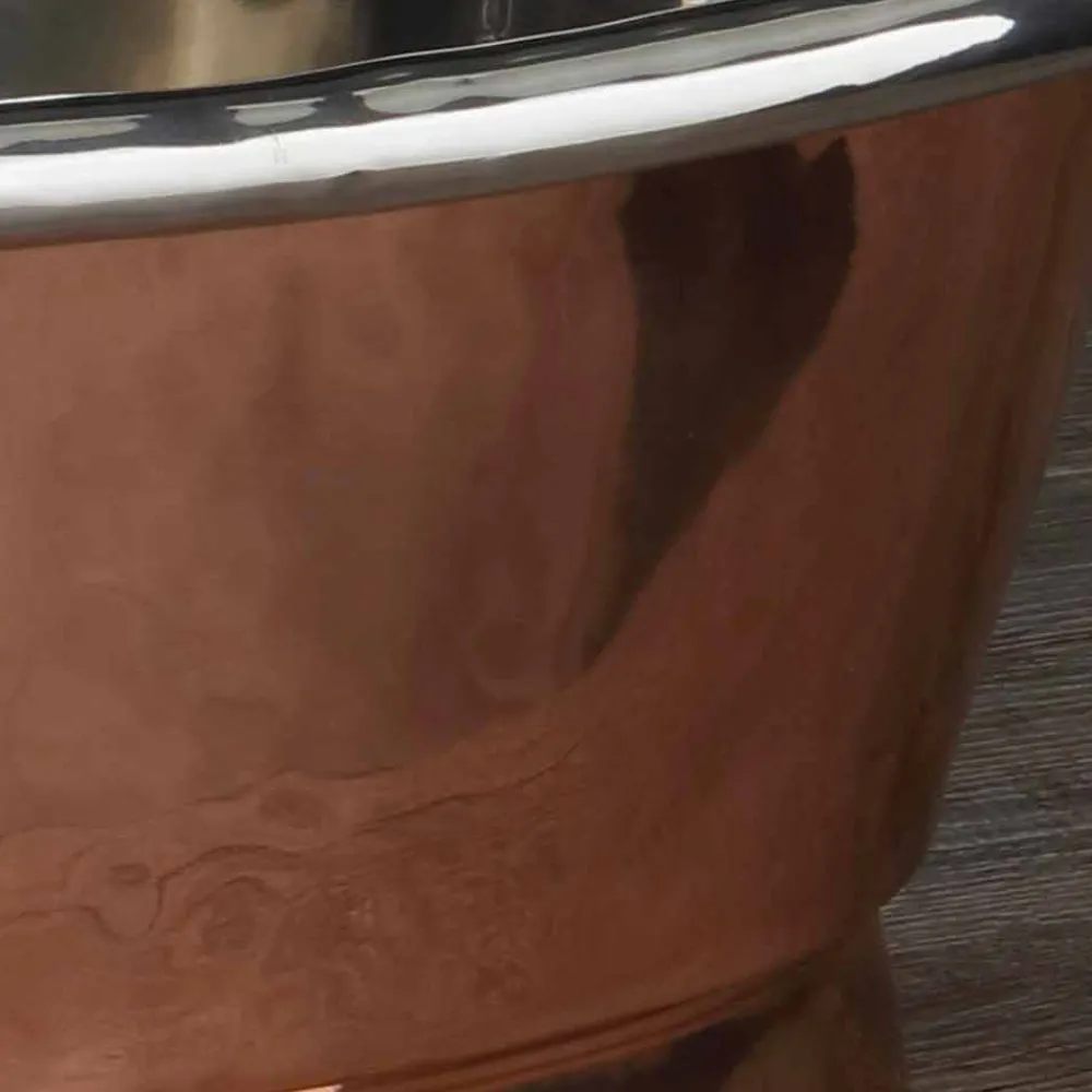 Viadurini Bathroom Kupferwaschbecken-Aufsatzwaschbecken aus Kupfer und Eisen weiß Cala