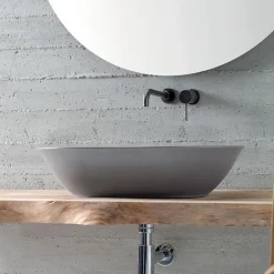 Viadurini Bathroom Farbige Waschbecken|Keramikwaschbecken-Aufsatzwaschbecken aus matt Keramik L 58 cm Made in Italy - Nelly