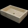 Viadurini Bathroom Steinwaschbecken-Aufsatzwaschbecken aus Naturstein weiß Jef, hangemacht