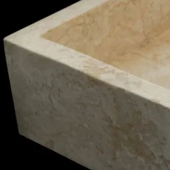 Viadurini Bathroom Steinwaschbecken-Aufsatzwaschbecken aus Naturstein weiß Jef, hangemacht