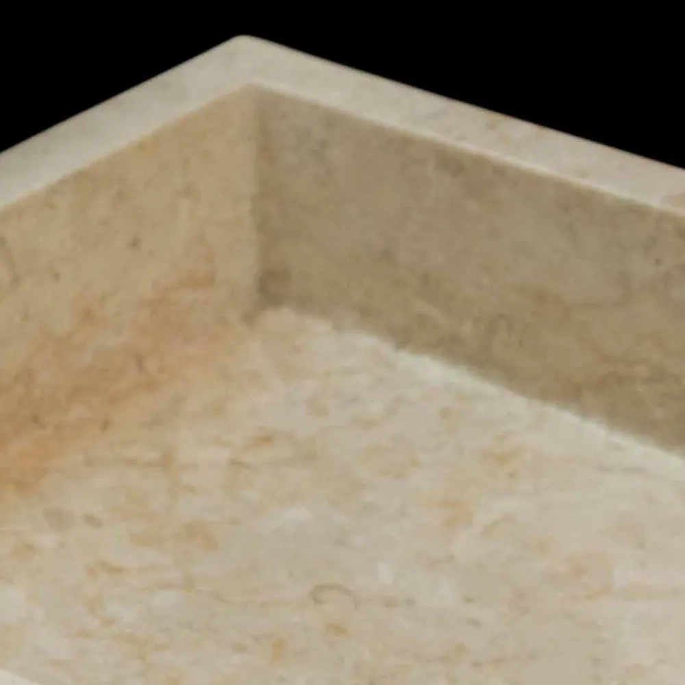 Viadurini Bathroom Steinwaschbecken-Aufsatzwaschbecken aus Naturstein weiß Jef, hangemacht
