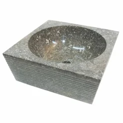 Viadurini Bathroom Steinwaschbecken-Aufsatzwaschbecken aus Naturstein grau Zor, Einzelstück