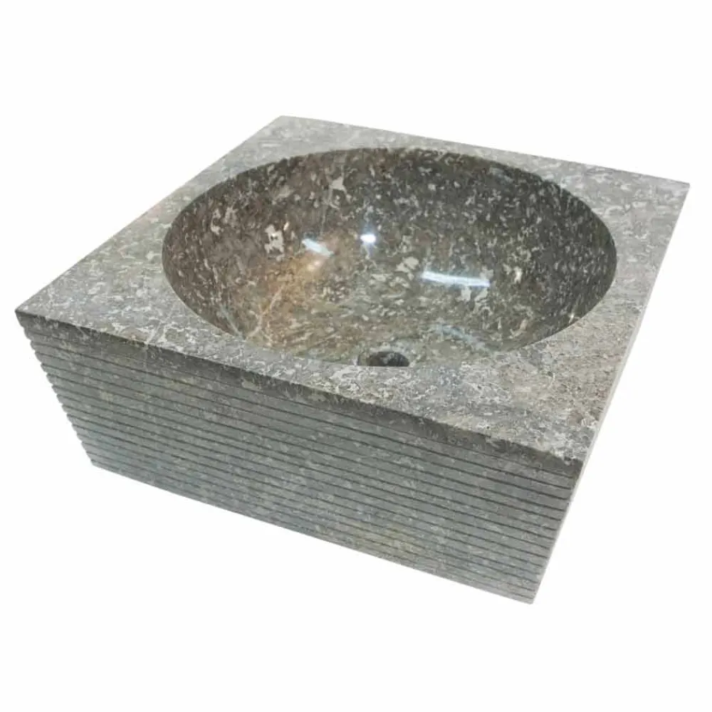 Viadurini Bathroom Steinwaschbecken-Aufsatzwaschbecken aus Naturstein grau Zor, Einzelstück