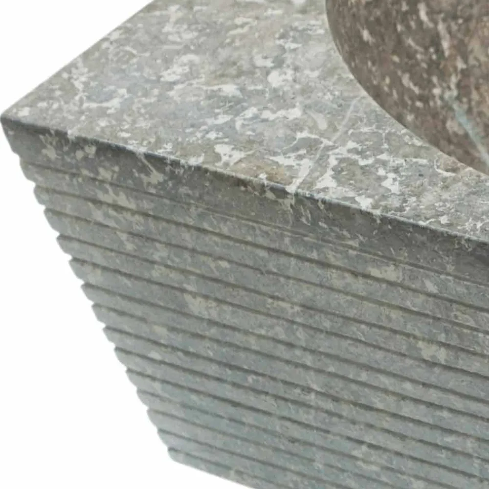 Viadurini Bathroom Steinwaschbecken-Aufsatzwaschbecken aus Naturstein grau Zor, Einzelstück