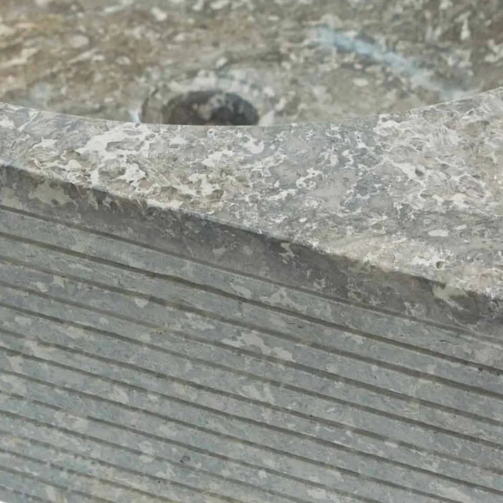 Viadurini Bathroom Steinwaschbecken-Aufsatzwaschbecken aus Naturstein grau Zor, Einzelstück