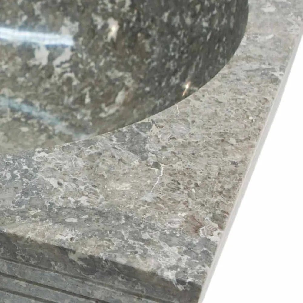 Viadurini Bathroom Steinwaschbecken-Aufsatzwaschbecken aus Naturstein grau Zor, Einzelstück