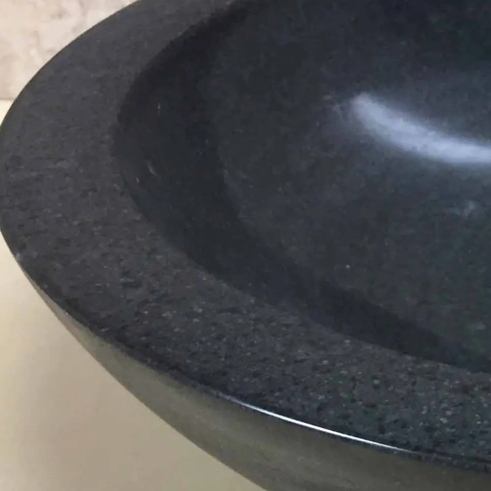 Viadurini Bathroom Steinwaschbecken-Aufsatzwaschbecken aus Naturstein schwarz Ziva, Einzelstück