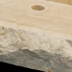 Viadurini Bathroom Steinwaschbecken-Aufsatzwaschbecken aus Naturstein weiß Sam, Einzelstück