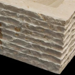 Viadurini Bathroom Steinwaschbecken-Aufsatzwaschbecken aus Naturstein weiß Idro, Einzelstück